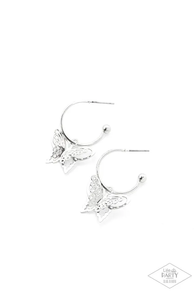 Paparazzi Earring Butterfly Freestyle Silver Paparazzi Jewelry Earrings Paparazzi Earring Butterfly Freestyle Silver Paparazzi Jewelry Earrings