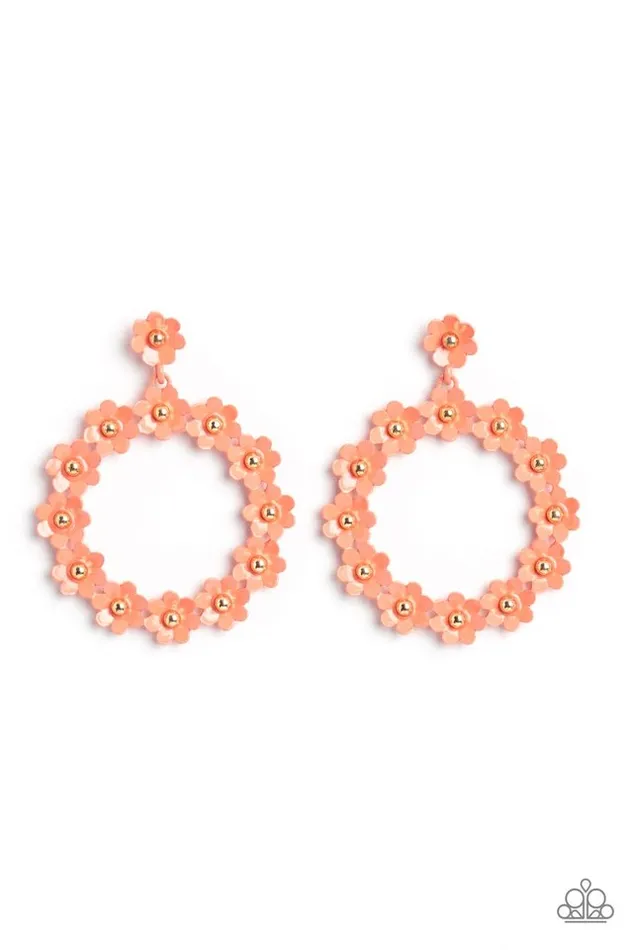 Paparazzi Earring Daisy Meadows Orange Paparazzi Jewelry Earrings