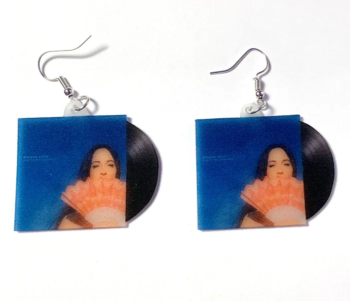 Sam Makes Things Earrings Kacey Musgraves Golden Hour Vinyl Album Handmade Earrings
