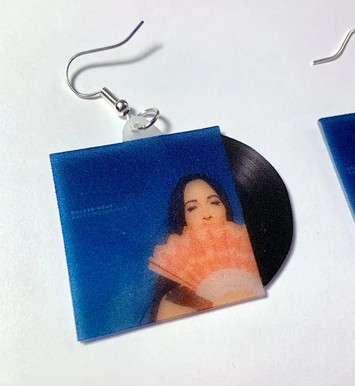 Sam Makes Things Earrings Kacey Musgraves Golden Hour Vinyl Album Handmade Earrings