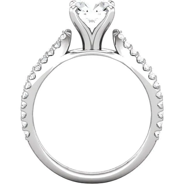 Rings 197 Ct Round Natural Earth Mined Diamonds Accented Ring Split Shank Women Jewelry GB