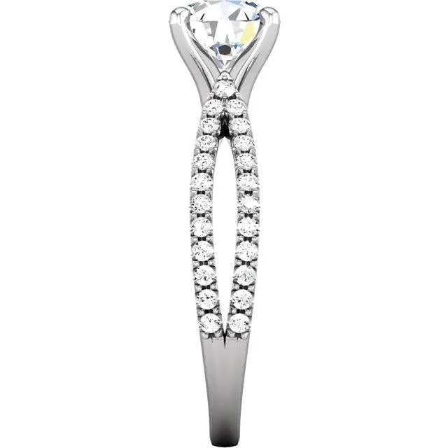 Rings 197 Ct Round Natural Earth Mined Diamonds Accented Ring Split Shank Women Jewelry GB