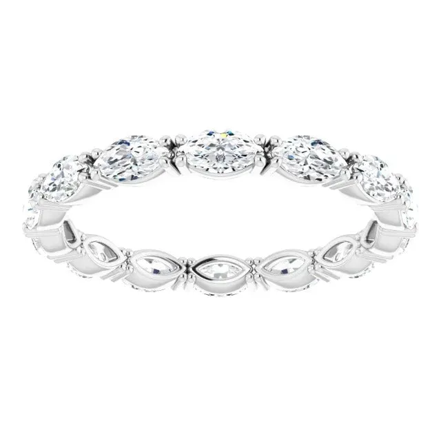 Rings GB Womens Marquise Cut Natural Earth Mined Diamond Eternity Band 140 Carats
