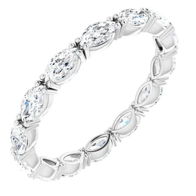 Rings GB Womens Marquise Cut Natural Earth Mined Diamond Eternity Band 140 Carats