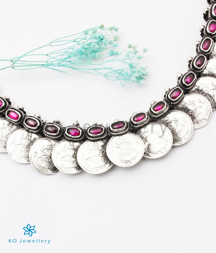 Silversmith Necklaces The Dharaa Antique Silver Kasumala Coin NecklaceWaistbeltOxidised