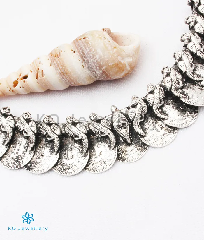Silversmith Necklaces The Dharaa Antique Silver Kasumala Coin NecklaceWaistbeltOxidised