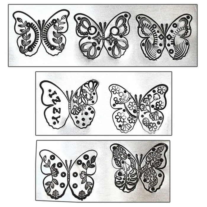 Two Open Wing Butterfly Metal Design Stamp 17mm Beaducation Original DS 34 Rings