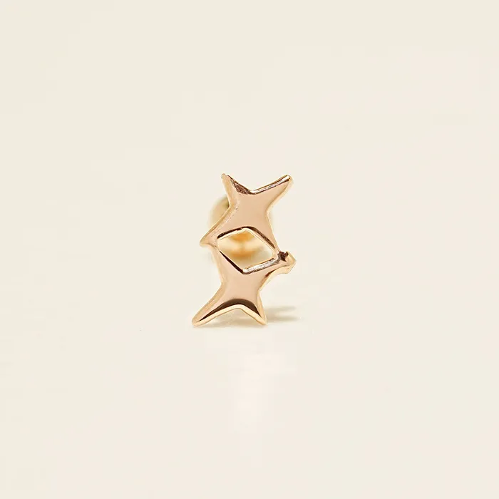 MinimalBijoux Earrings 14K Gold Twinkle Stars Cartilage Earrings 20G18G16G