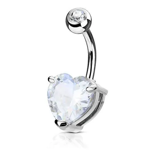 Rings Tulsa Body Jewelry Heart CZ Belly Ring Rings Tulsa Body Jewelry Heart CZ Belly Ring