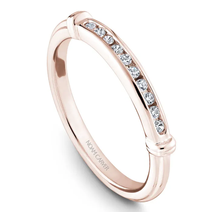 Rings International Diamond Center Noam Carver Rose Gold Bezel Set Floral Halo Engagement Ring Setting with Accents 015 CTW