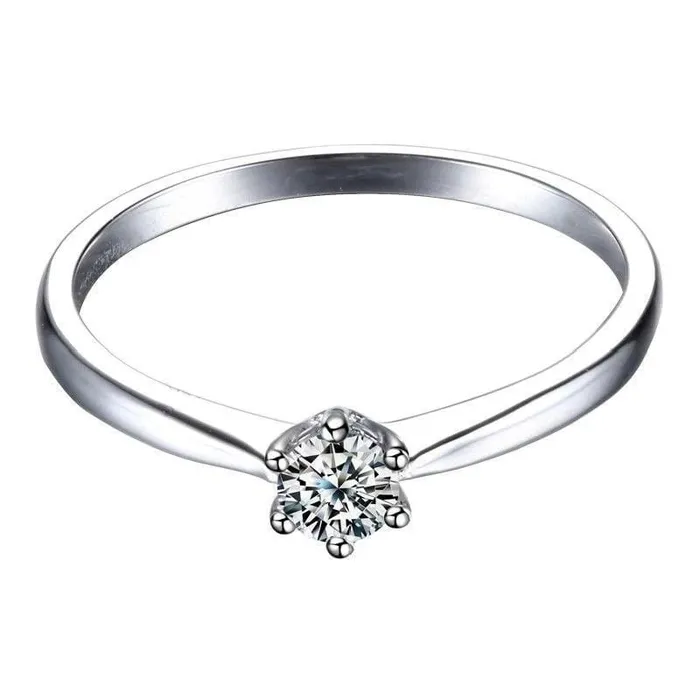 Rings Luxus Moissanite Rings Jewelry White Gold Plated Solitaire Moissanite Ring 025ct