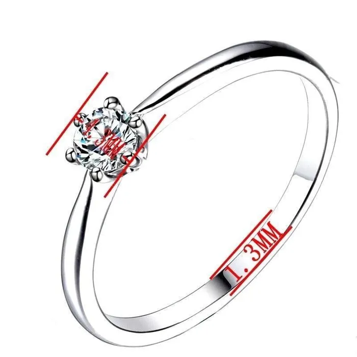 Rings Luxus Moissanite Rings Jewelry White Gold Plated Solitaire Moissanite Ring 025ct